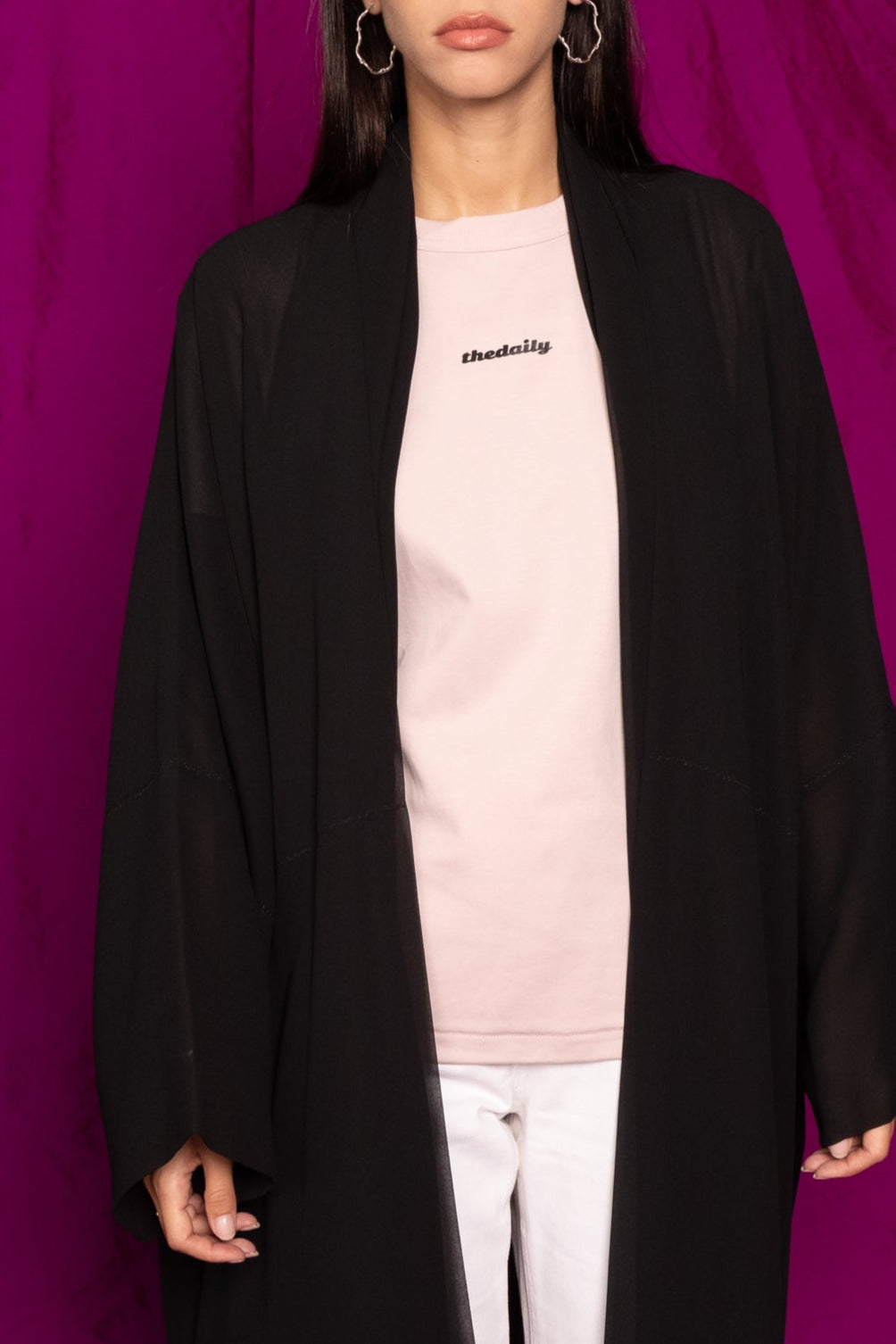 the zigzag stitch abaya - black (RTW)