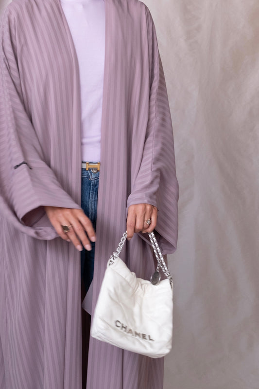 the matte lines abaya - pink