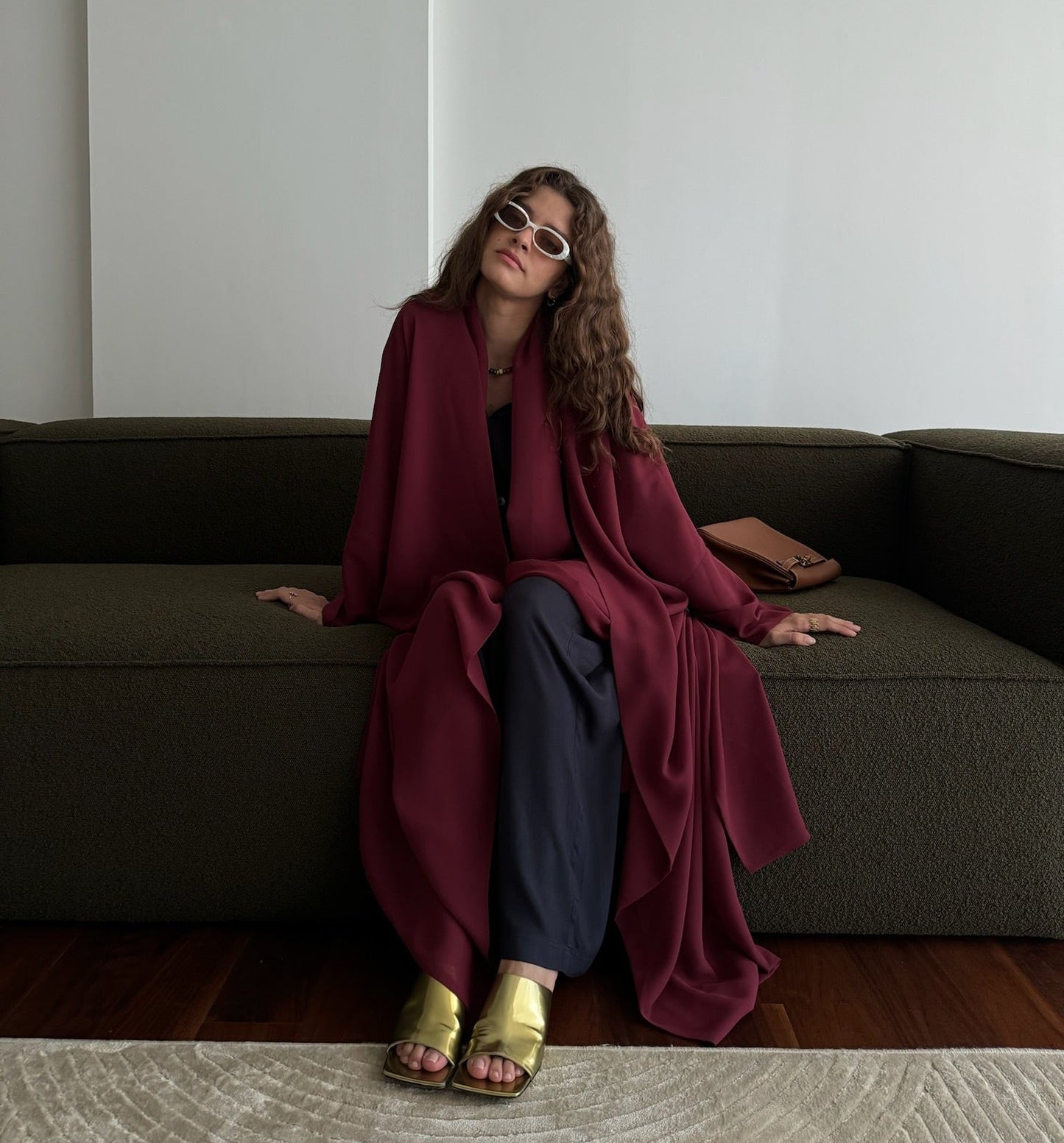 the zigzag stitch abaya - magenta