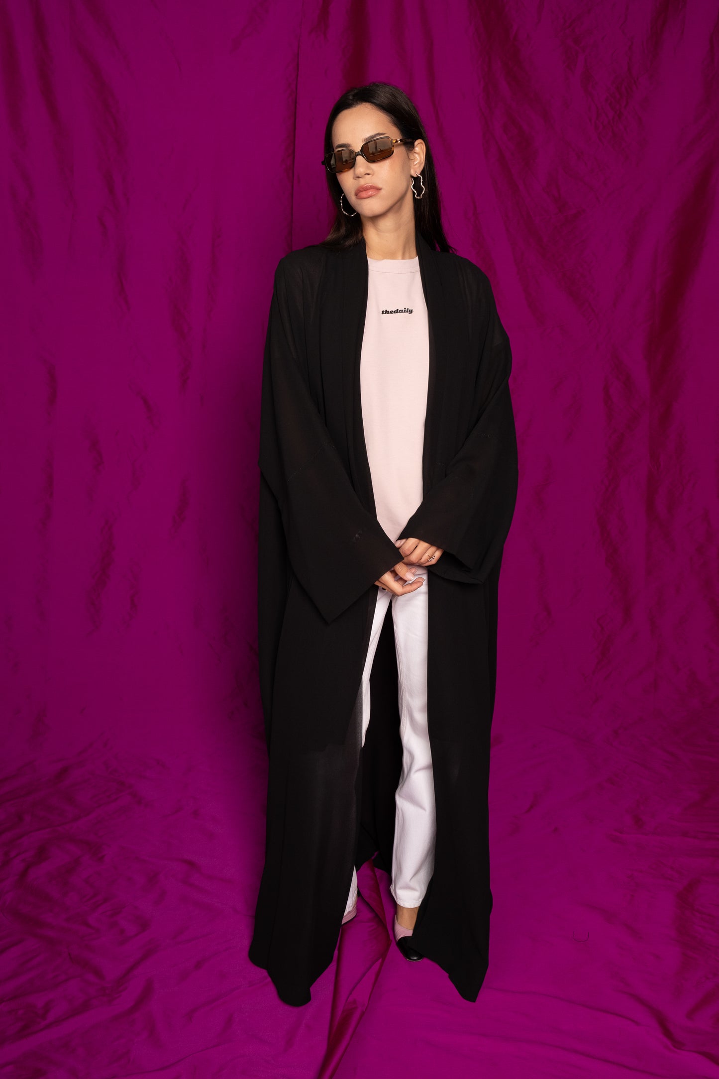 the zigzag stitch abaya - black (RTW)