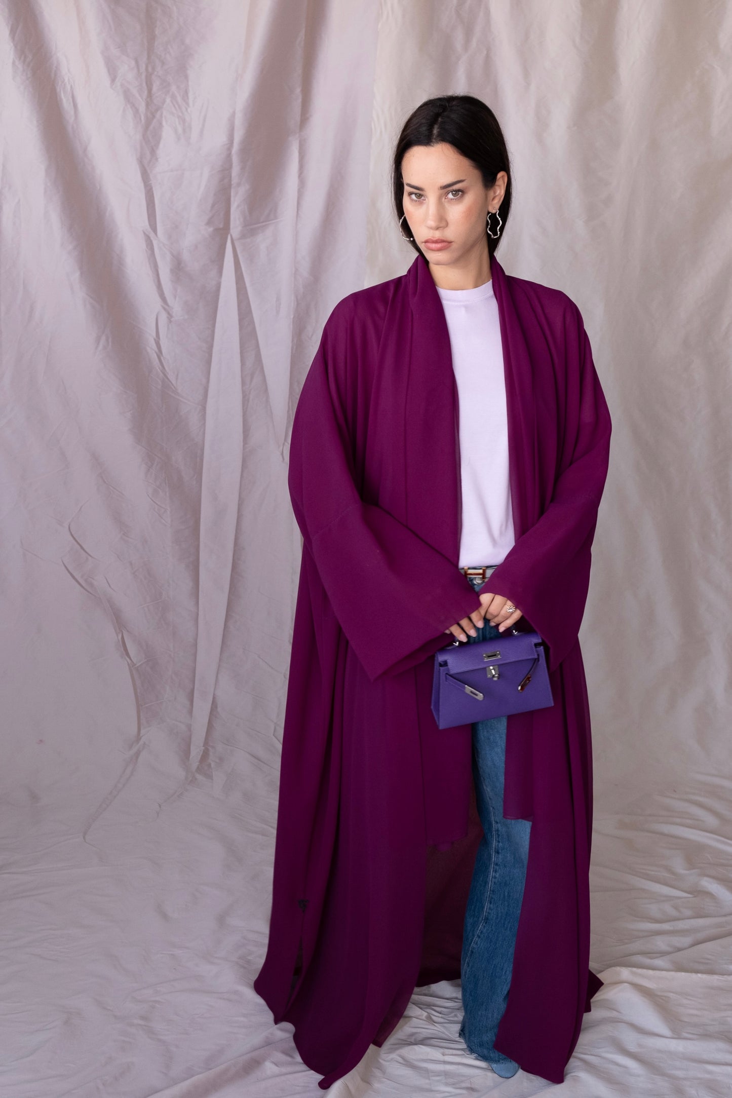 the zigzag stitch abaya - purple