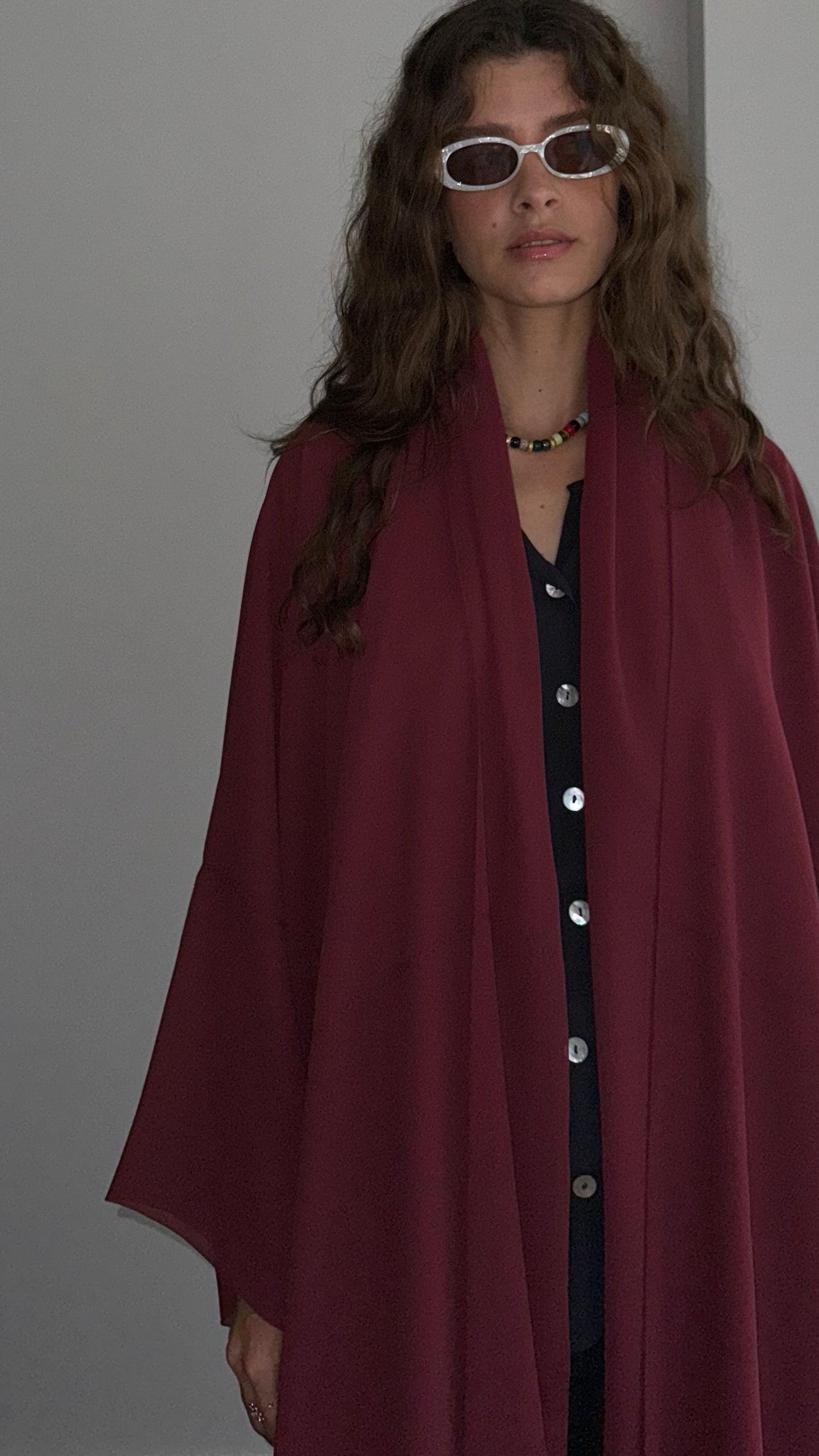 the zigzag stitch abaya - magenta
