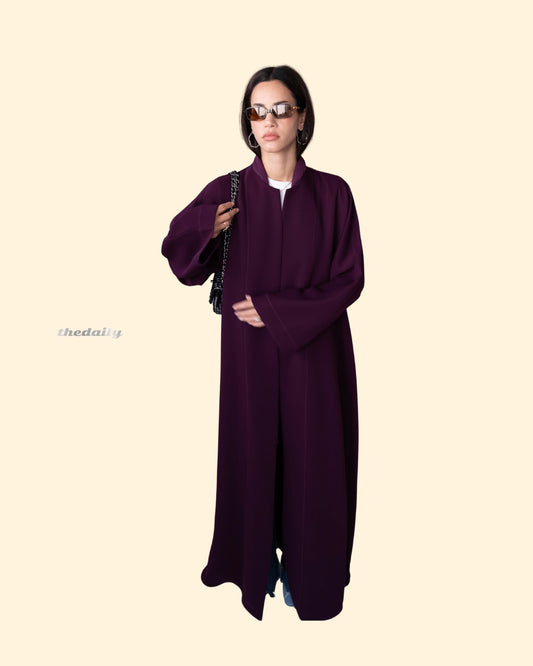 the daily button down - dark purple