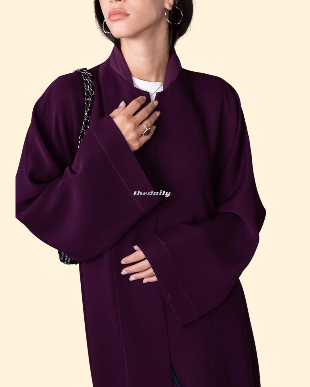 the daily button down - dark purple