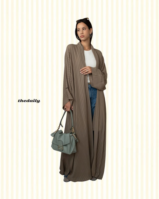 the matte lines abaya - khaki green