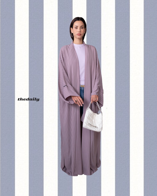 the matte lines abaya - pink