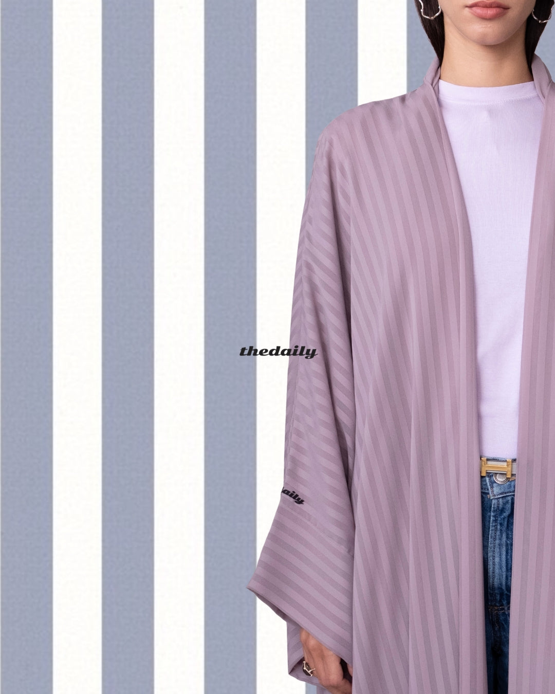 the matte lines abaya - pink