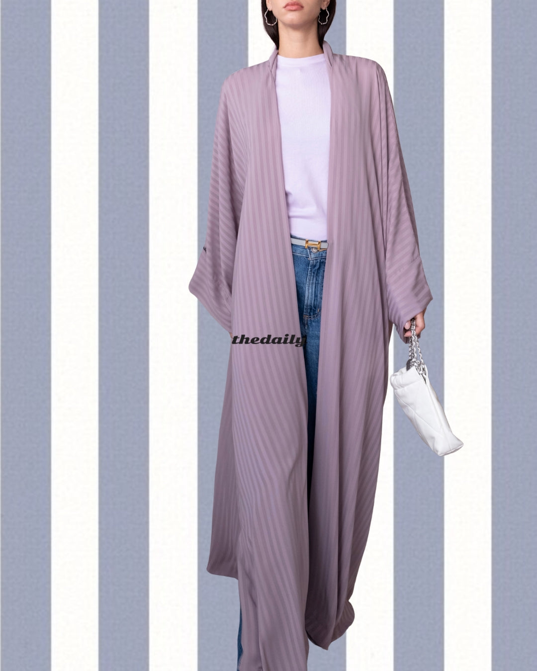 the matte lines abaya - pink