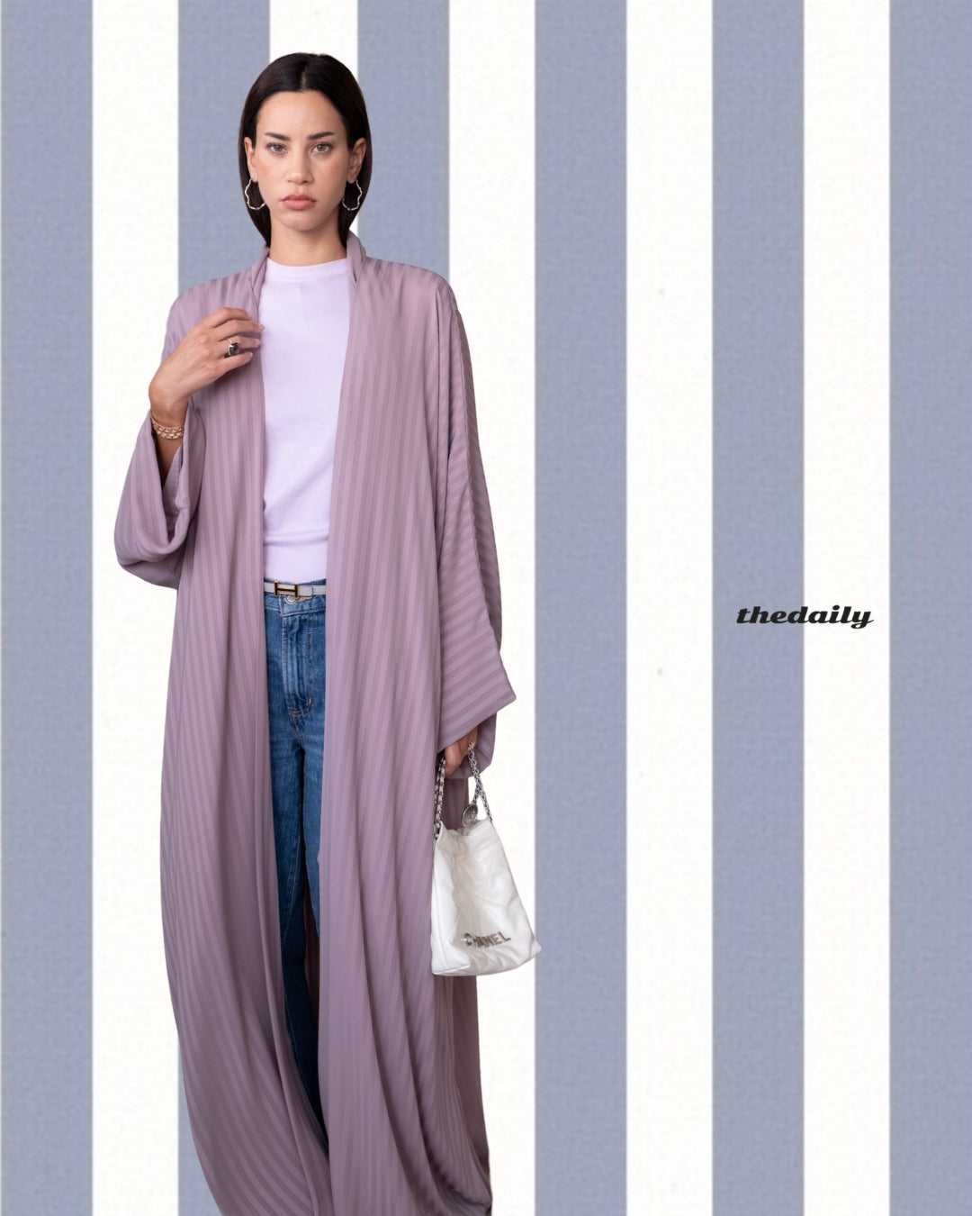 the matte lines abaya - pink