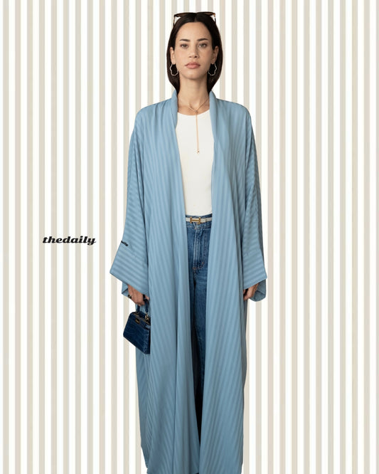 the matte lines abaya - baby blue